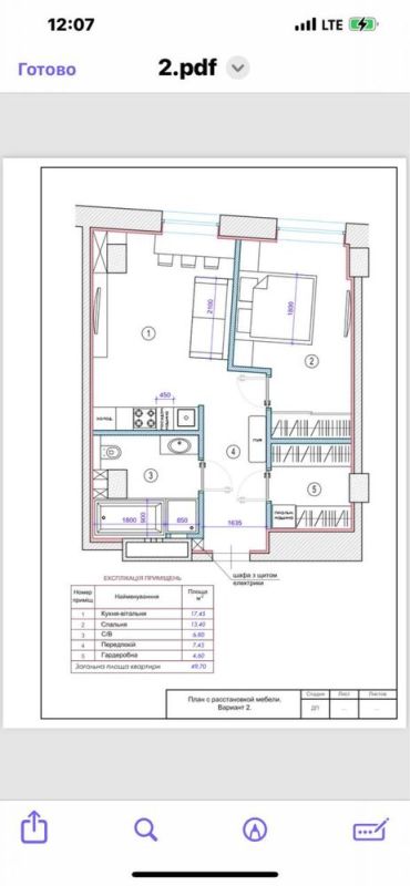 Продам квартиру 50 м² с шикарным видом из окна в ЖК Loft White в самом центре города