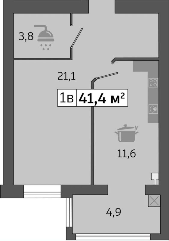 Продам квартиру 42.20 м в ЖК Щасливий