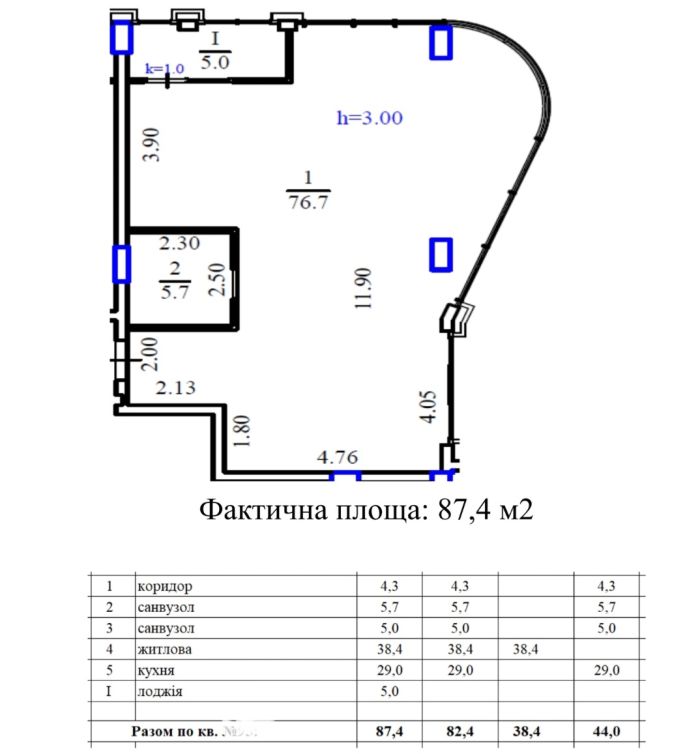Продам 2х кімнатну квартиру 87.4 м² в самому центрі міста Дніпро на вул. Короленко ЖК Mozart