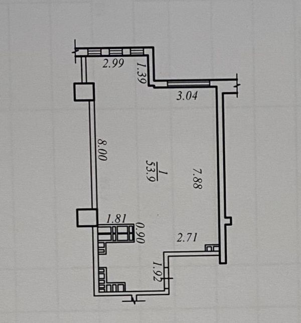 Продам 2к 53.9 м² ЖК Баку Дом 2, Секция 1