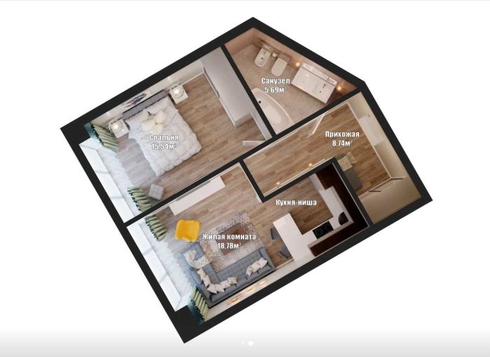 Продам 2к квартиру 50.50 м² 2-я башня ЖК Bartolomeo