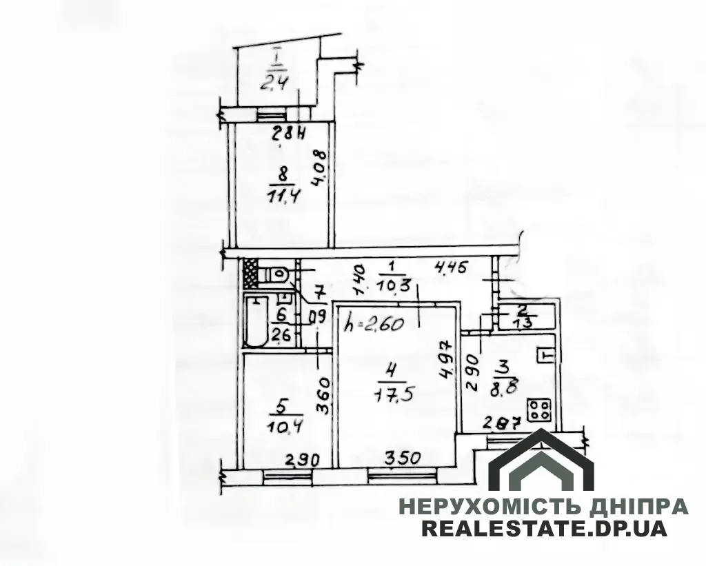 Продам 3к квартиру 65.6 м² ж/м Парус вул. Гідропаркова 9