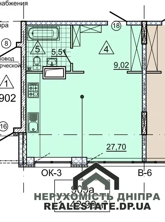 Продам 1к квартиру 43 м² в ЖК NEBO біля парку Шевченка, на вулиці Володимира Вернадського, 35 Н